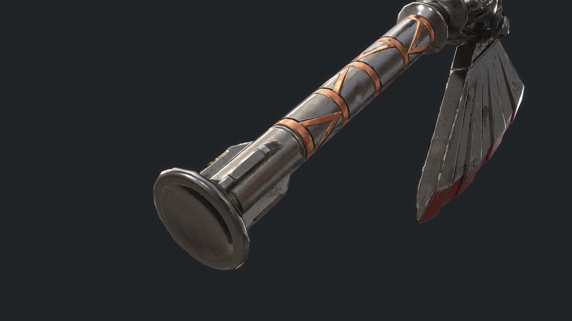 Fantasy Stylish- Axe of Skul Low-poly 3D model_4