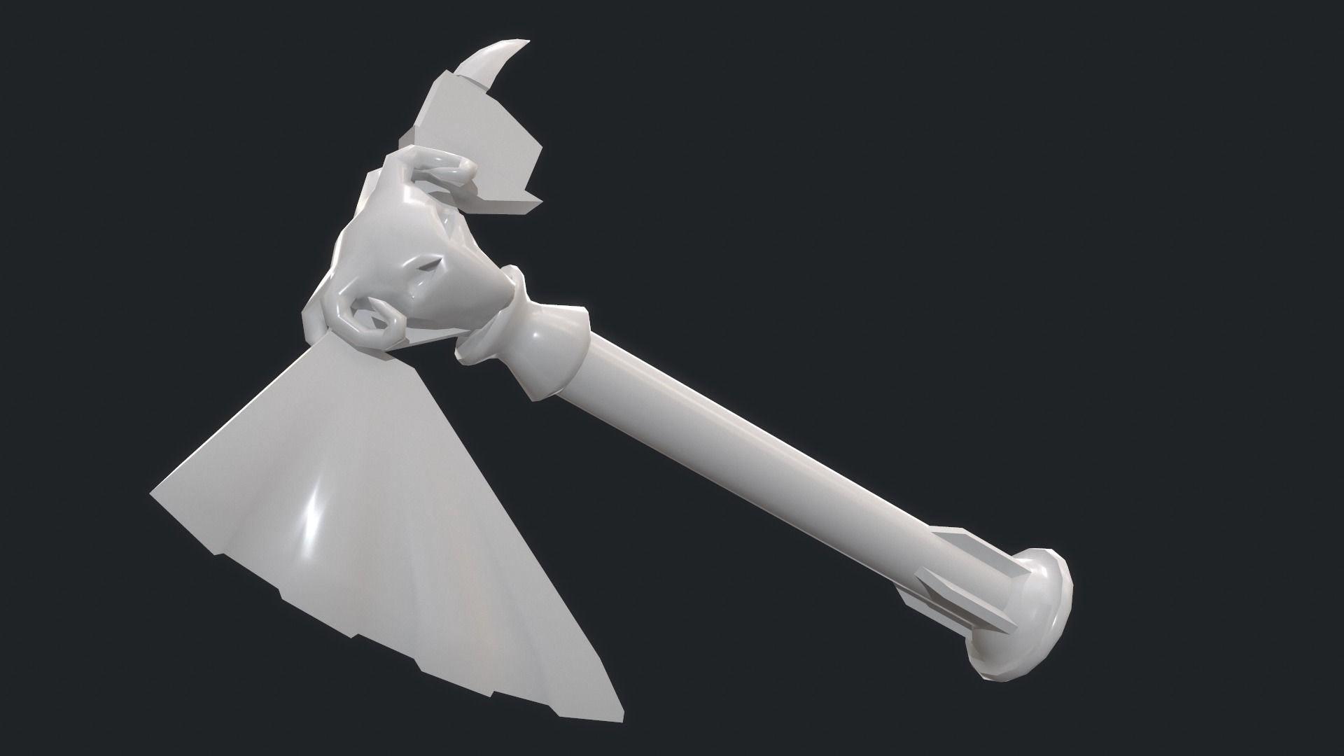 Fantasy Stylish- Axe of Skul Low-poly 3D model_6