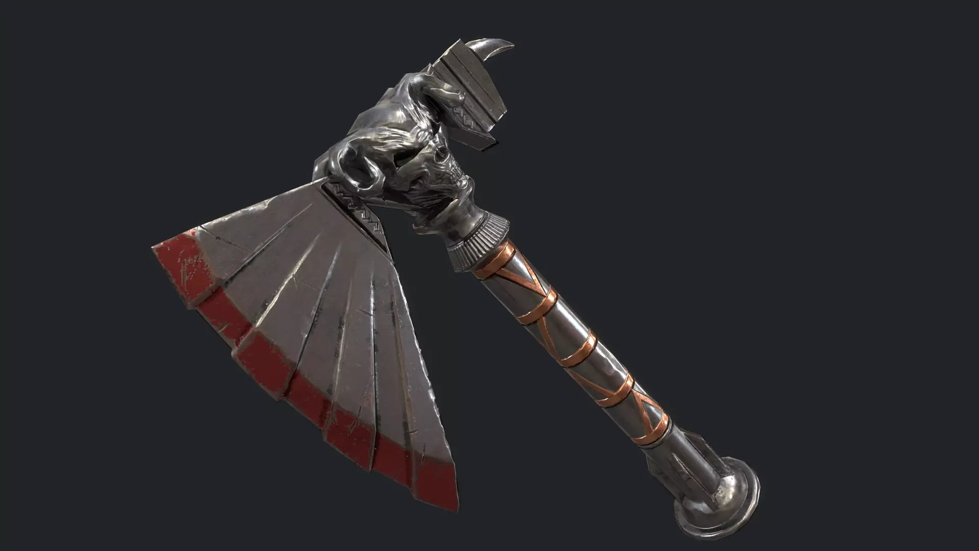 Fantasy Stylish- Axe of Skul Low-poly 3D model_0