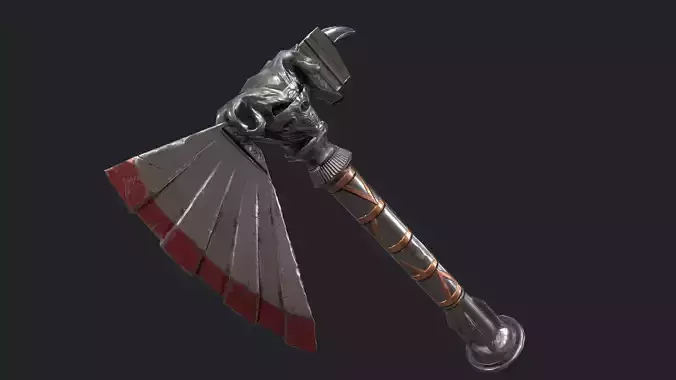 Fantasy Stylish- Axe of Skul Low-poly 3D model