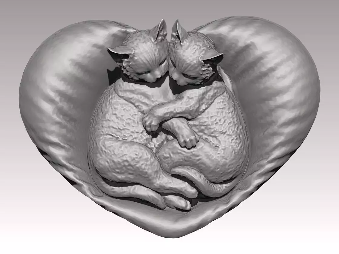 cat kitty kitten lovers pendant chillout chill chilling 3D print model