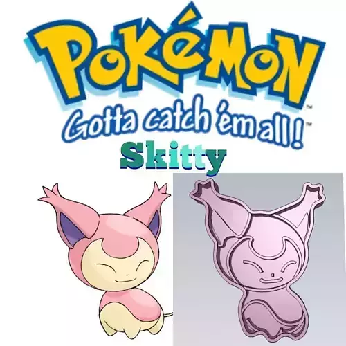 Amazing Pokemon Skitty Cookie Cutter Stamp Cake Decorating  3D model
