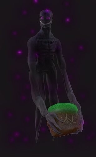 Enderman person holding sandwich Free 3D print model
