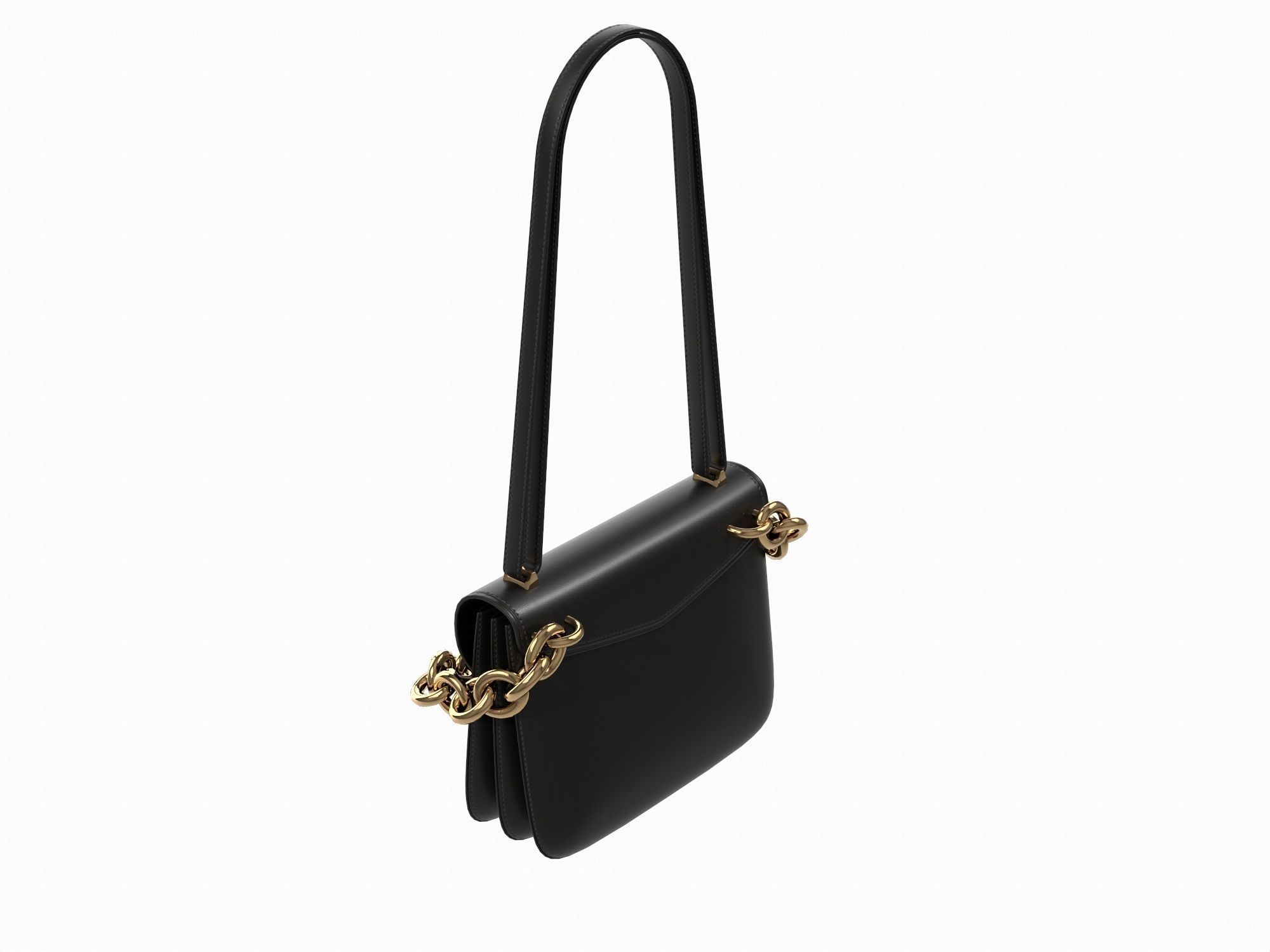 Bottega Veneta Mount Bag Black Low-poly 3D model_7