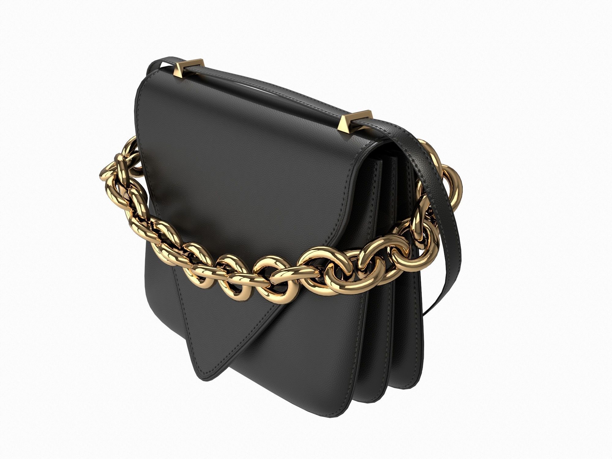 Bottega Veneta Mount Bag Black Low-poly 3D model_5
