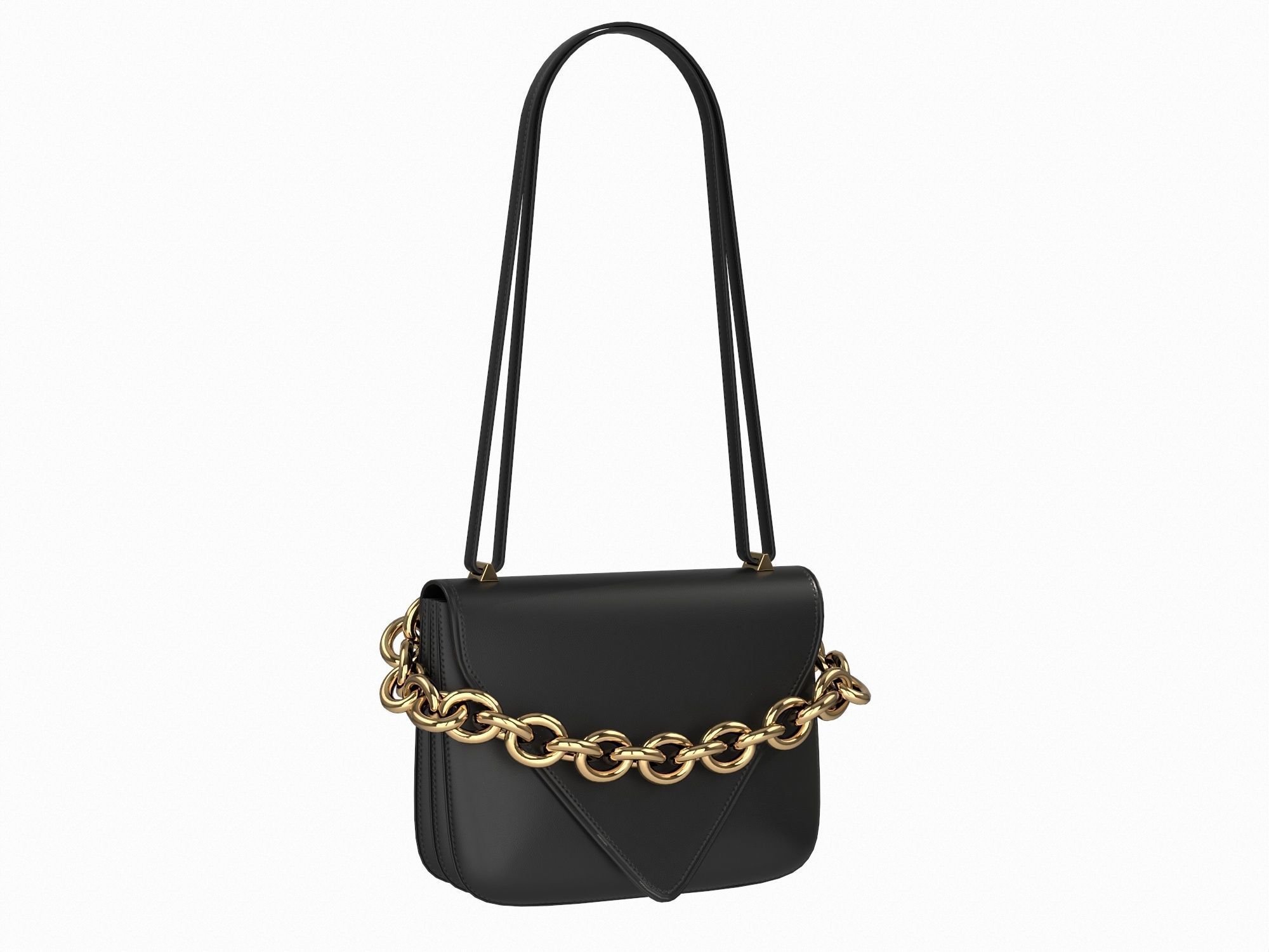 Bottega Veneta Mount Bag Black Low-poly 3D model_6