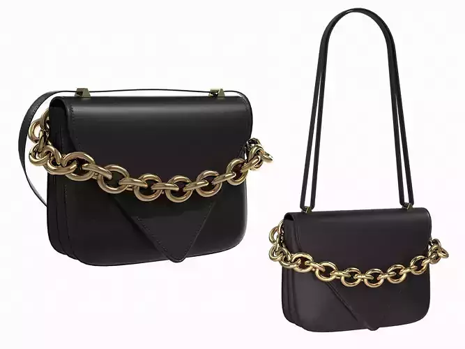 Bottega Veneta Mount Bag Black Low-poly 3D model Bottega Veneta Mount Bag Black Low-poly 3D model