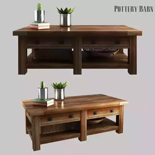 Benchwright Rectangular Coffee Table Rustic Mahogany