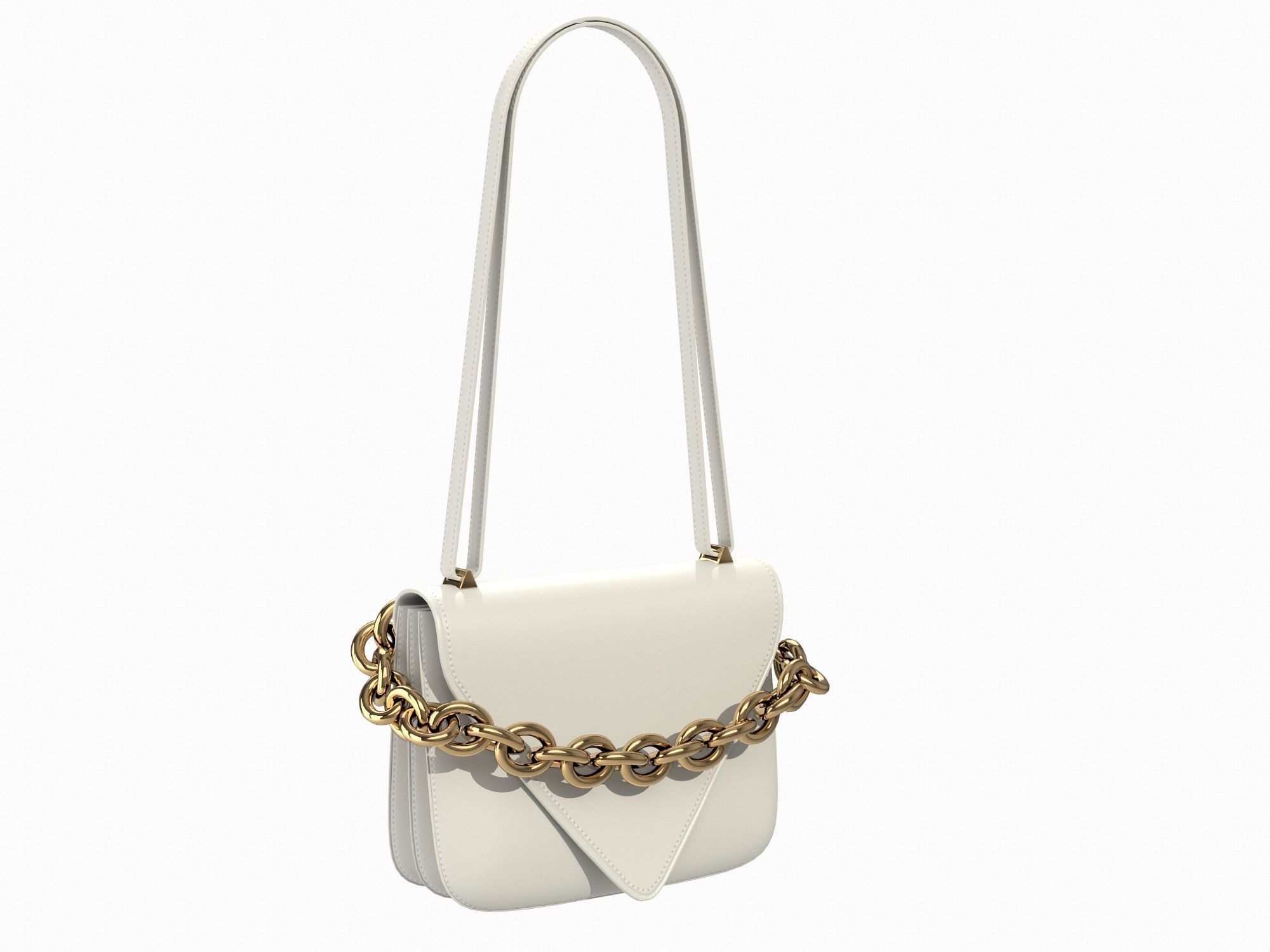 Bottega Veneta Mount Bag White Low-poly 3D model_6