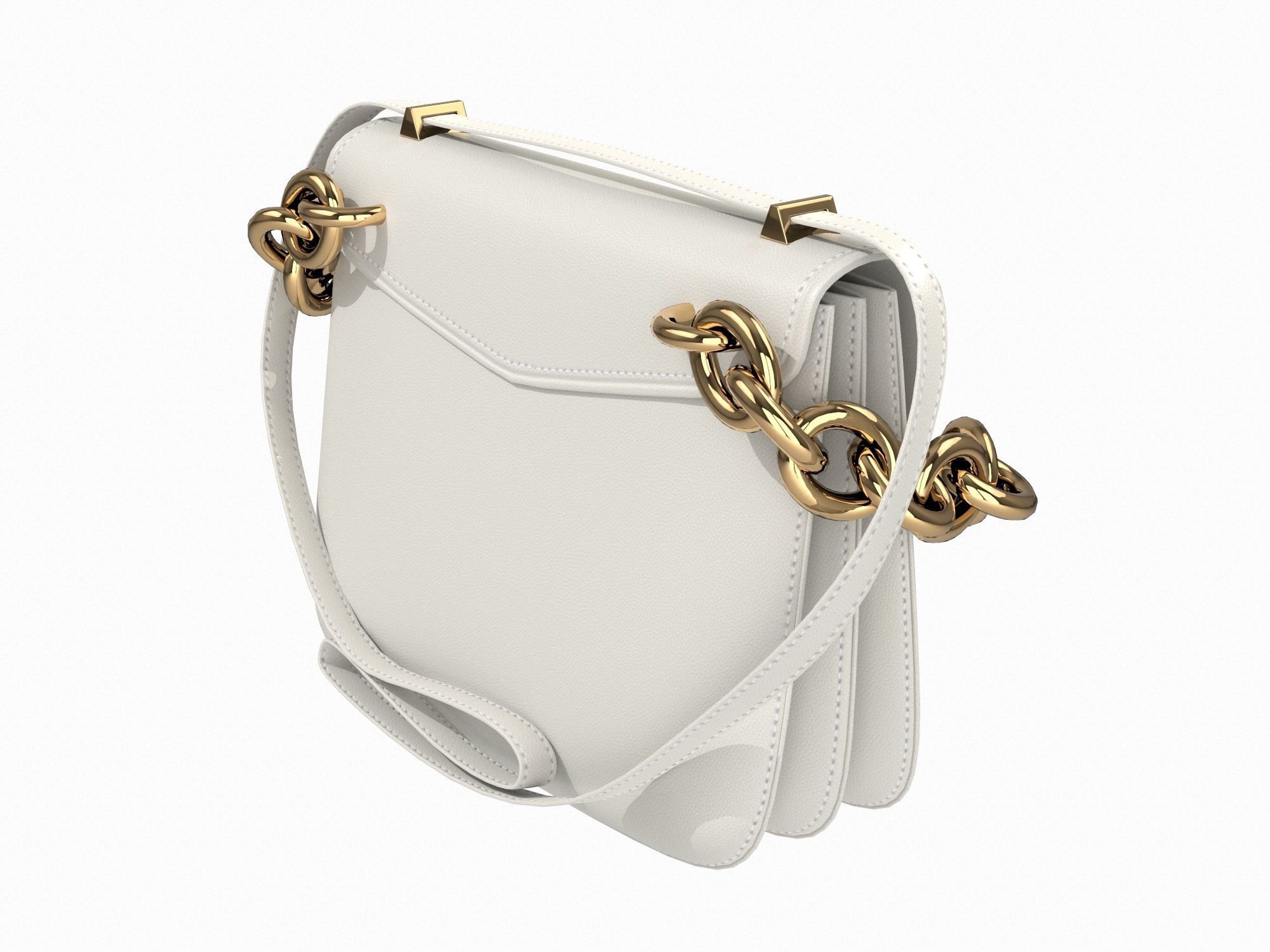 Bottega Veneta Mount Bag White Low-poly 3D model_3