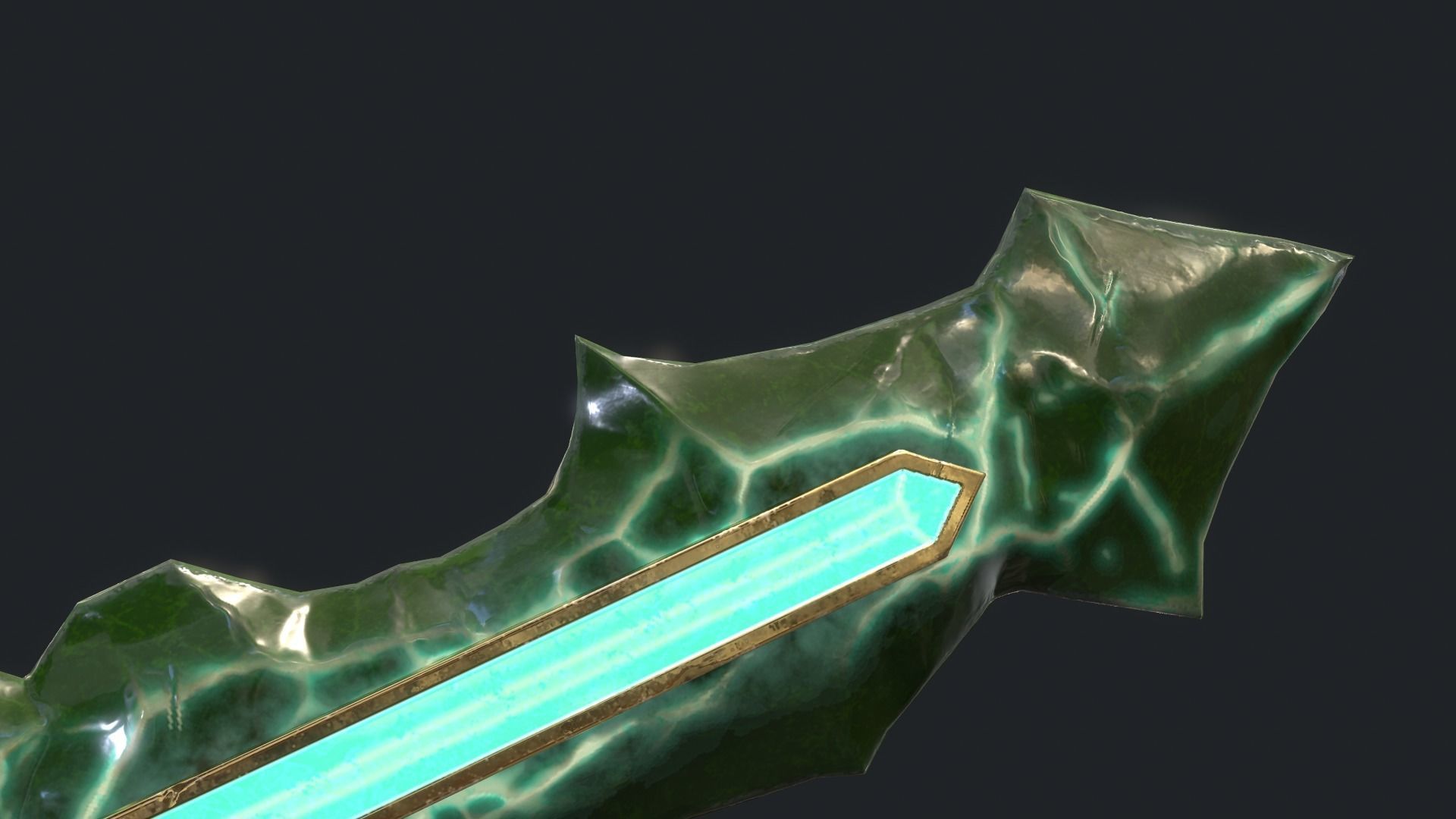 Fantasy Stylish- Dagger of Crystal Low-poly 3D model_3