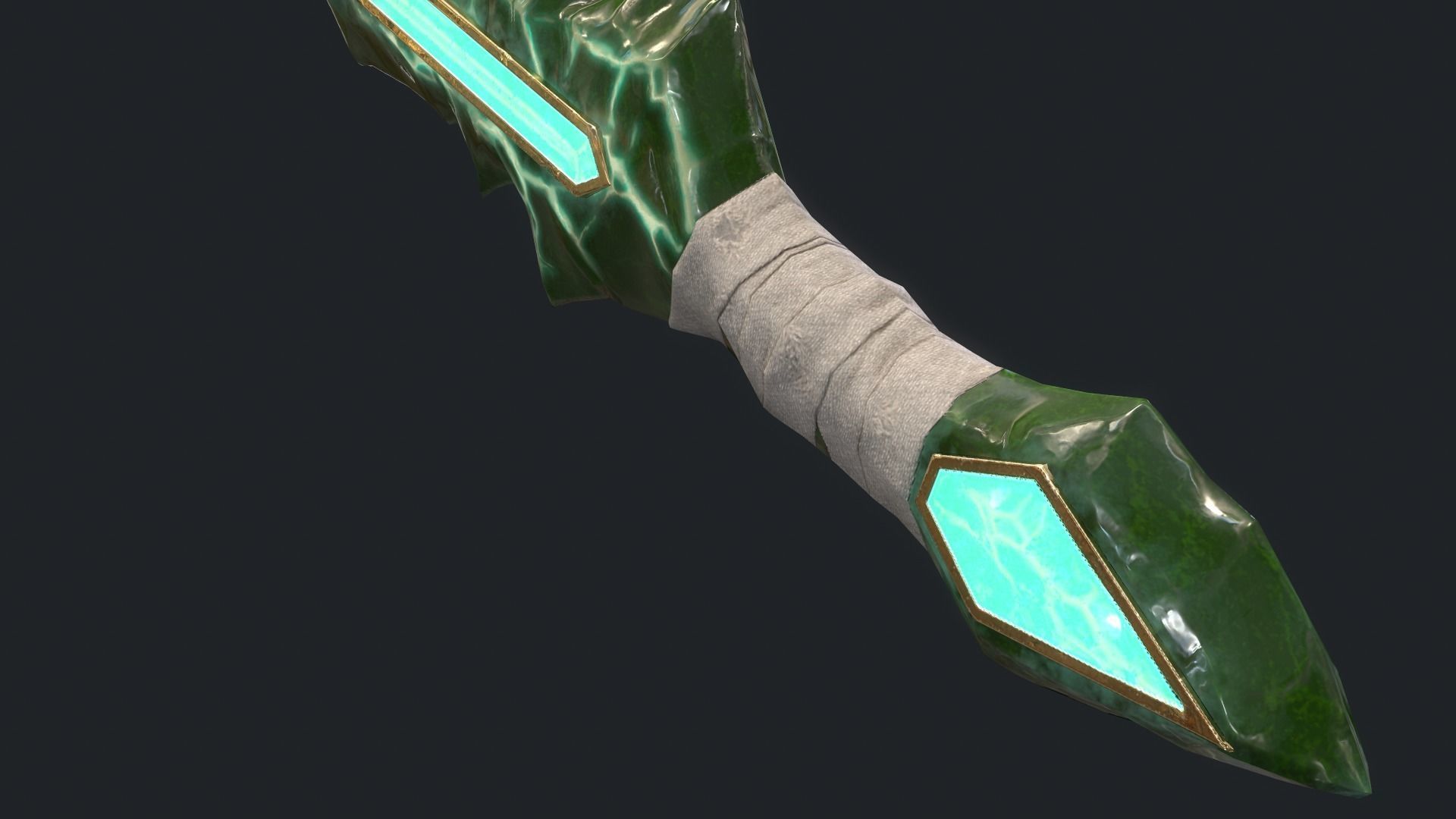 Fantasy Stylish- Dagger of Crystal Low-poly 3D model_4