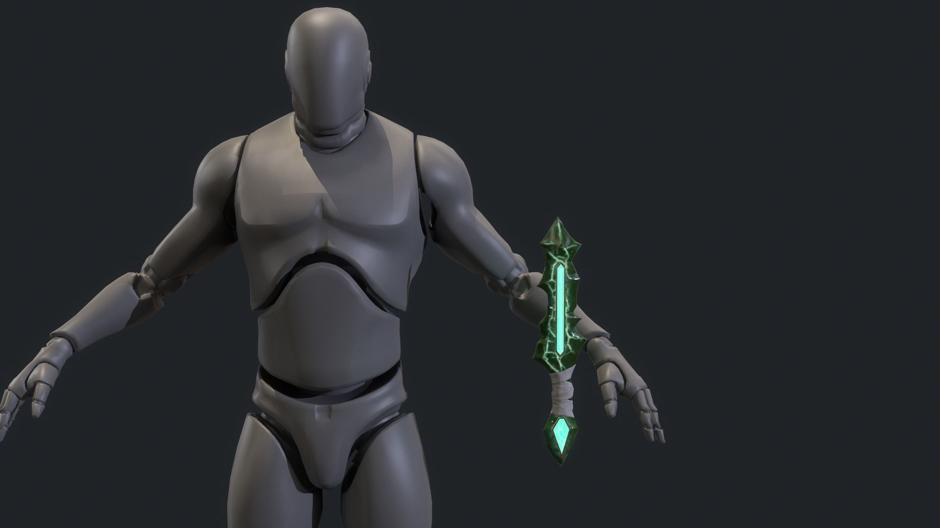 Fantasy Stylish- Dagger of Crystal Low-poly 3D model_7