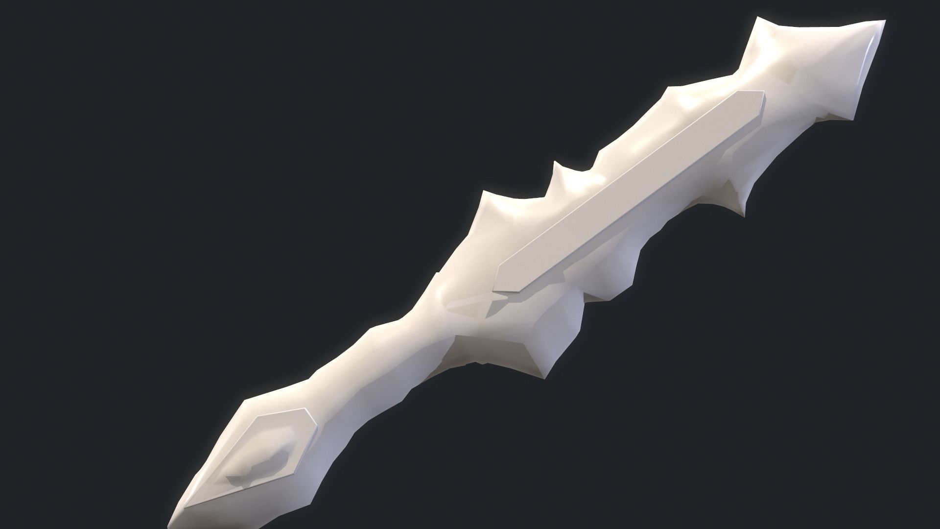 Fantasy Stylish- Dagger of Crystal Low-poly 3D model_6