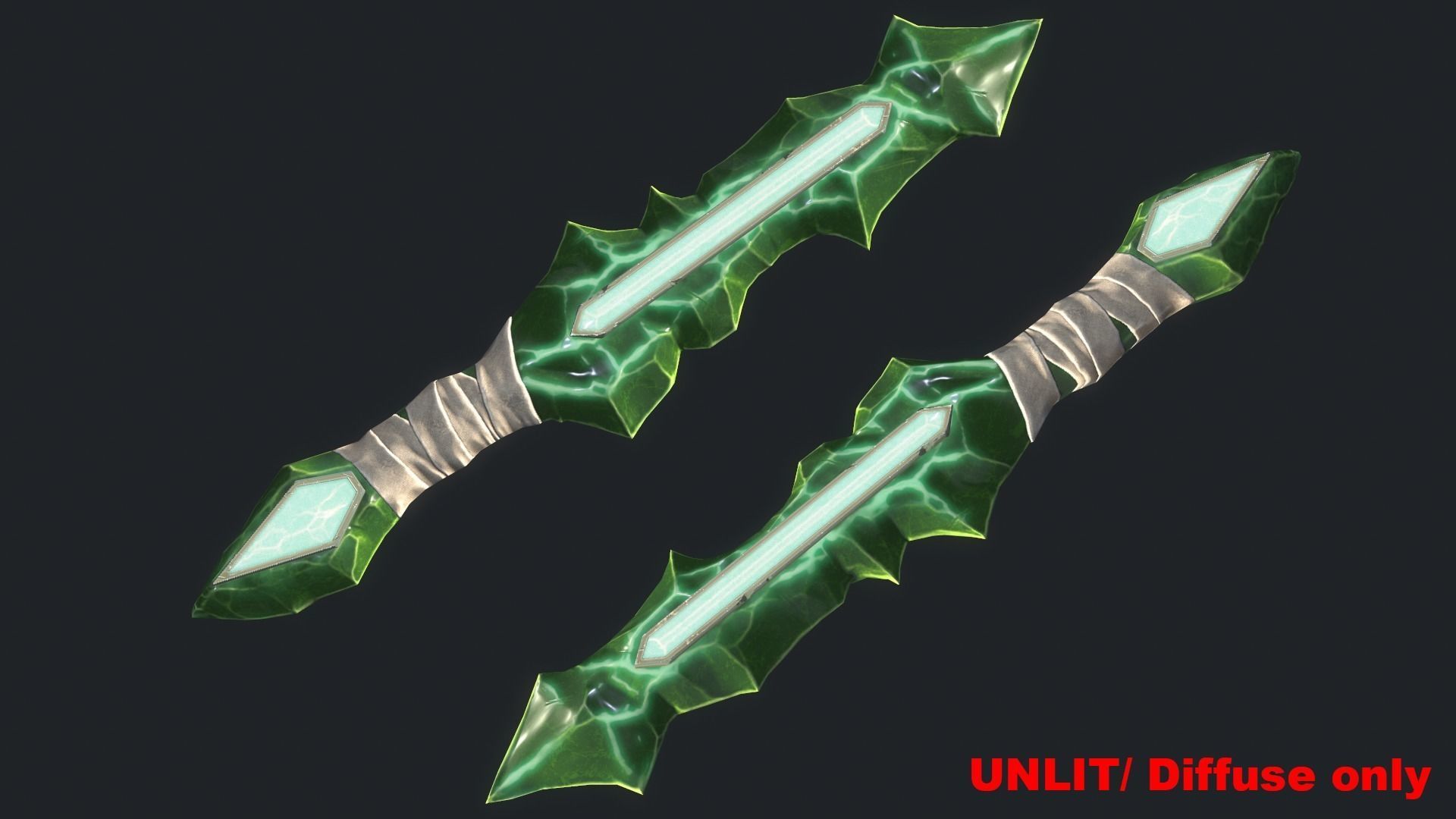 Fantasy Stylish- Dagger of Crystal Low-poly 3D model_1