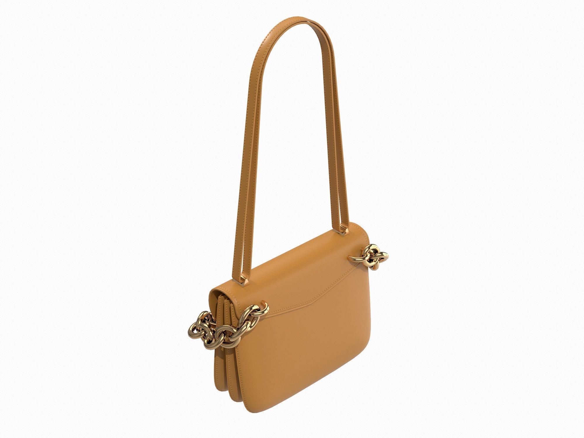 Bottega Veneta Mount Bag Brown Low-poly 3D model_8