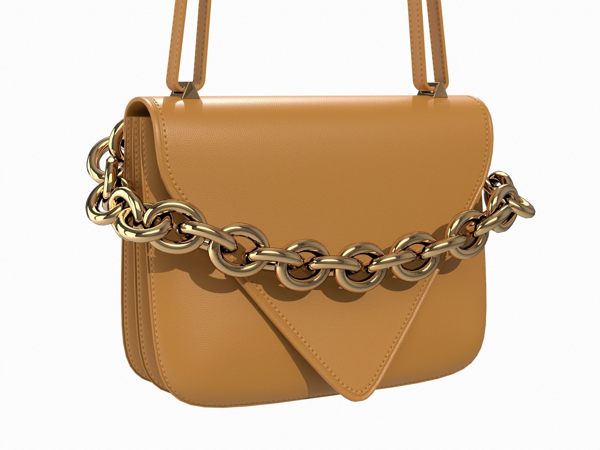 Bottega Veneta Mount Bag Brown Low-poly 3D model_7