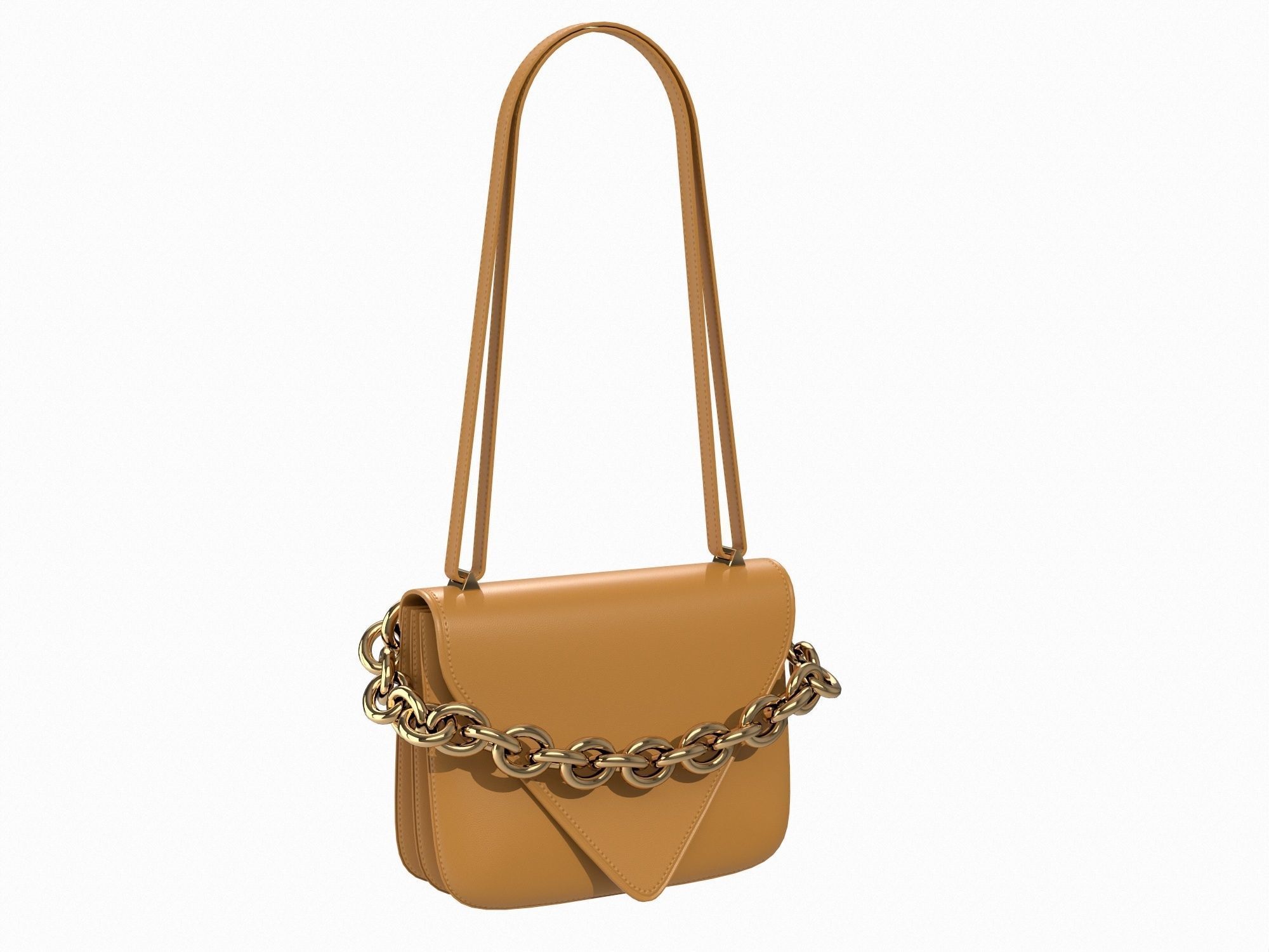 Bottega Veneta Mount Bag Brown Low-poly 3D model_6