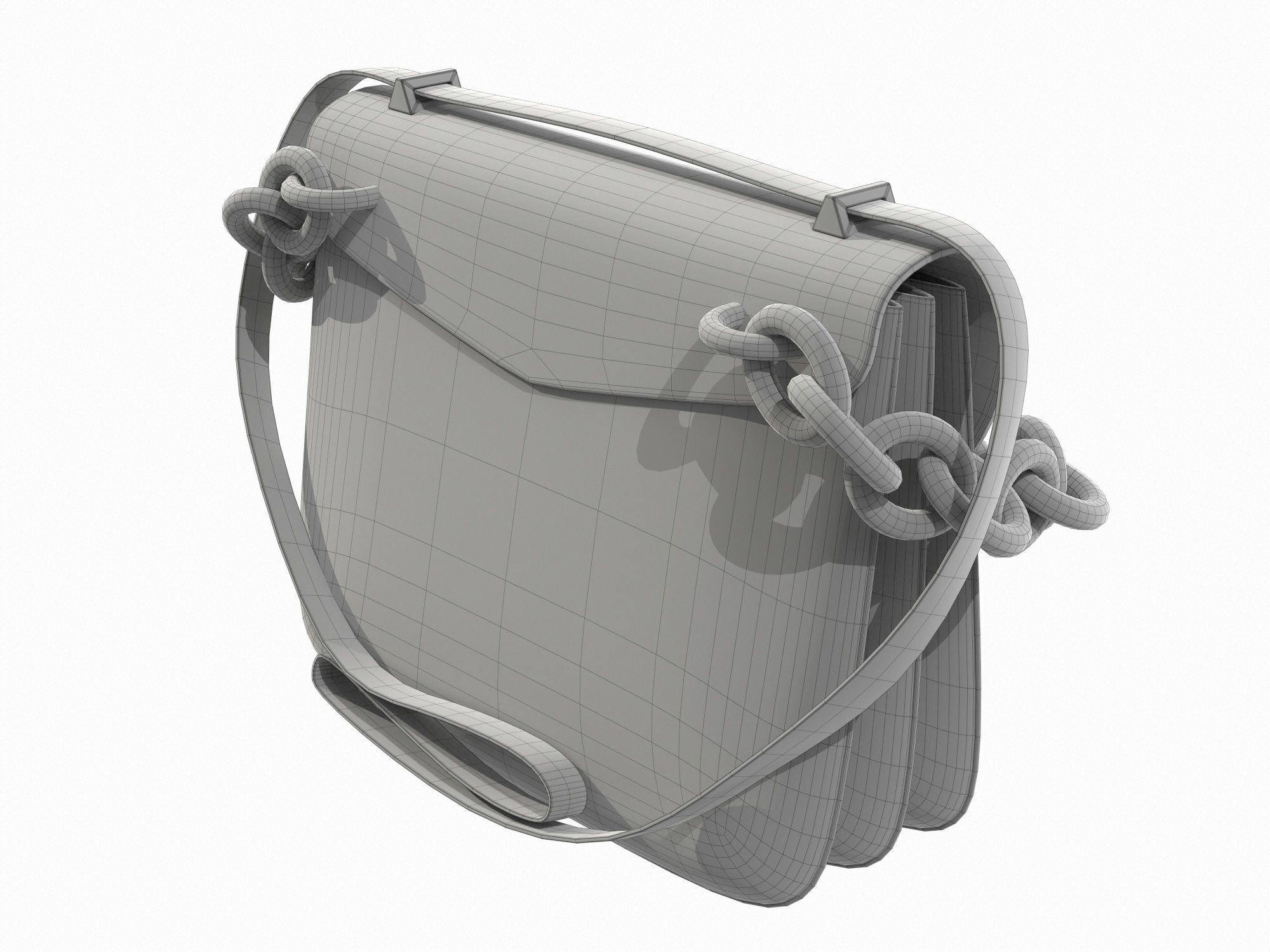 Bottega Veneta Mount Bag Brown Low-poly 3D model_10