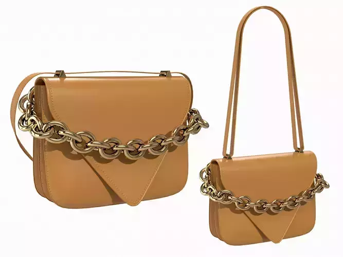 Bottega Veneta Mount Bag Brown Low-poly 3D model