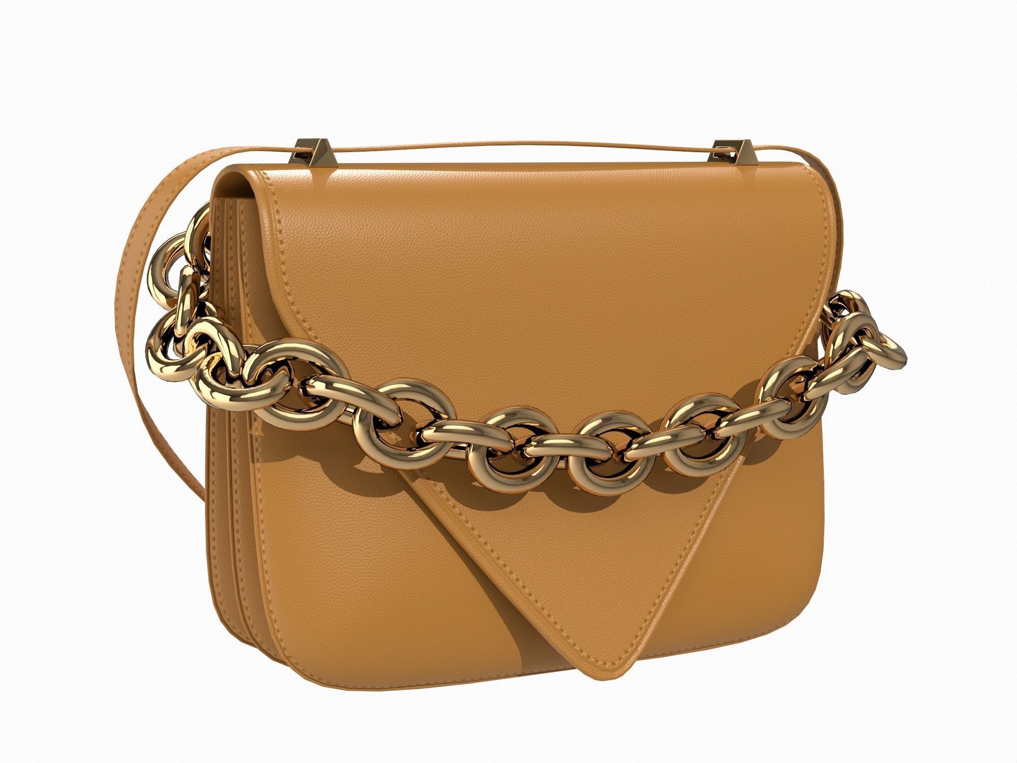 Bottega Veneta Mount Bag Brown Low-poly 3D model_1