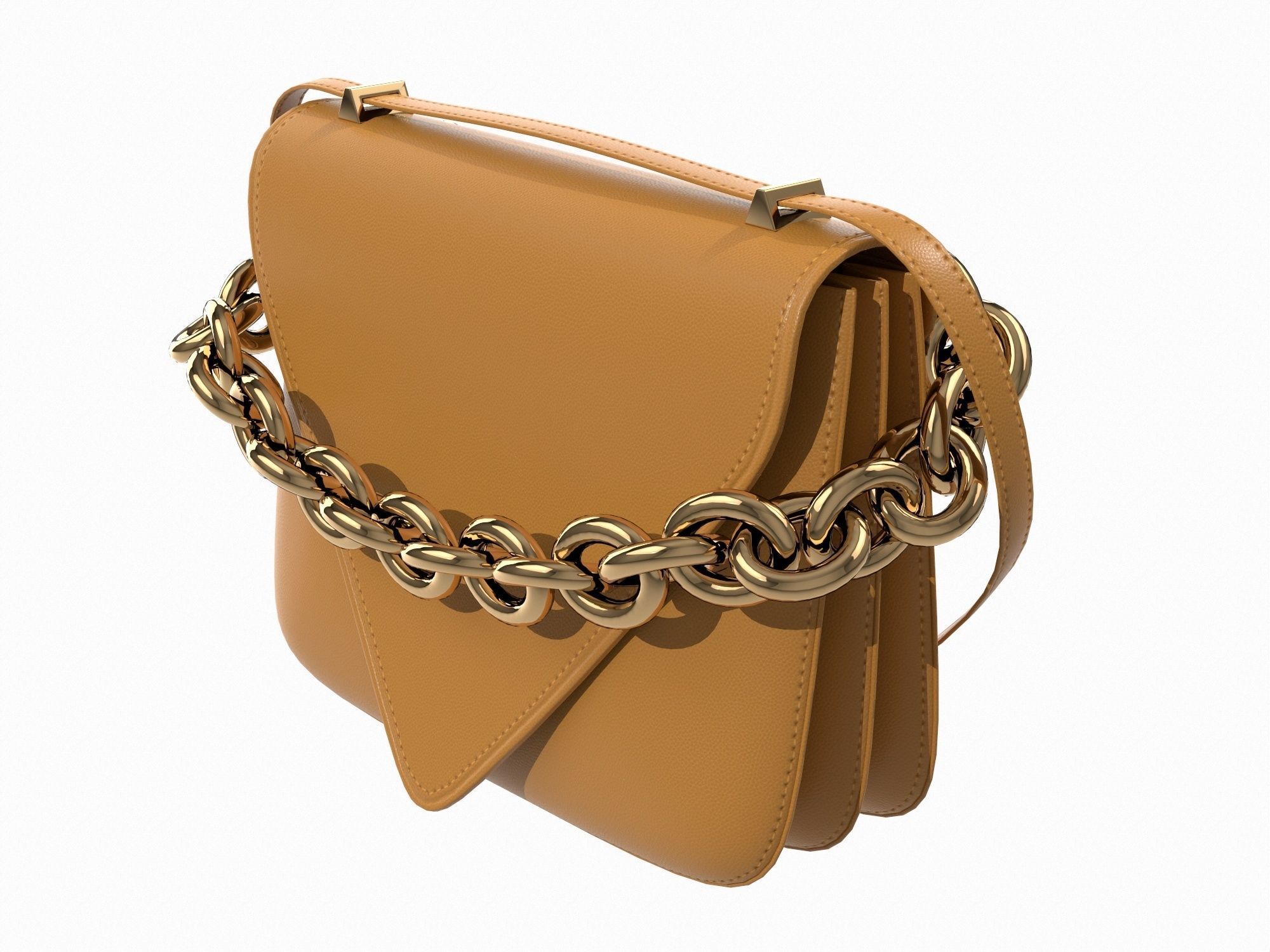Bottega Veneta Mount Bag Brown Low-poly 3D model_5
