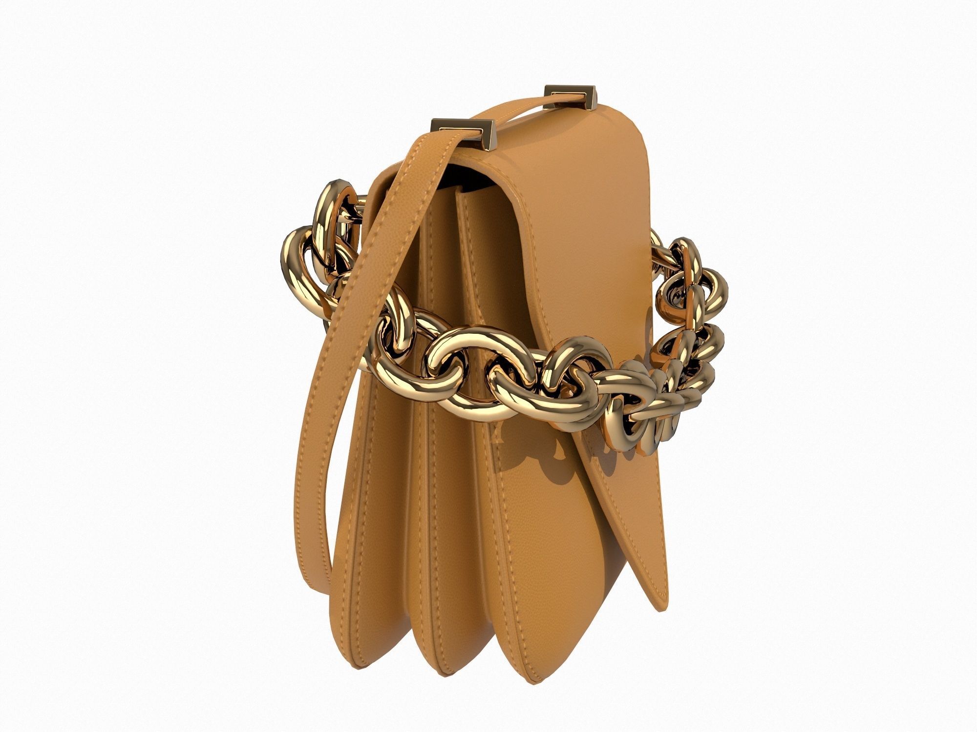 Bottega Veneta Mount Bag Brown Low-poly 3D model_2