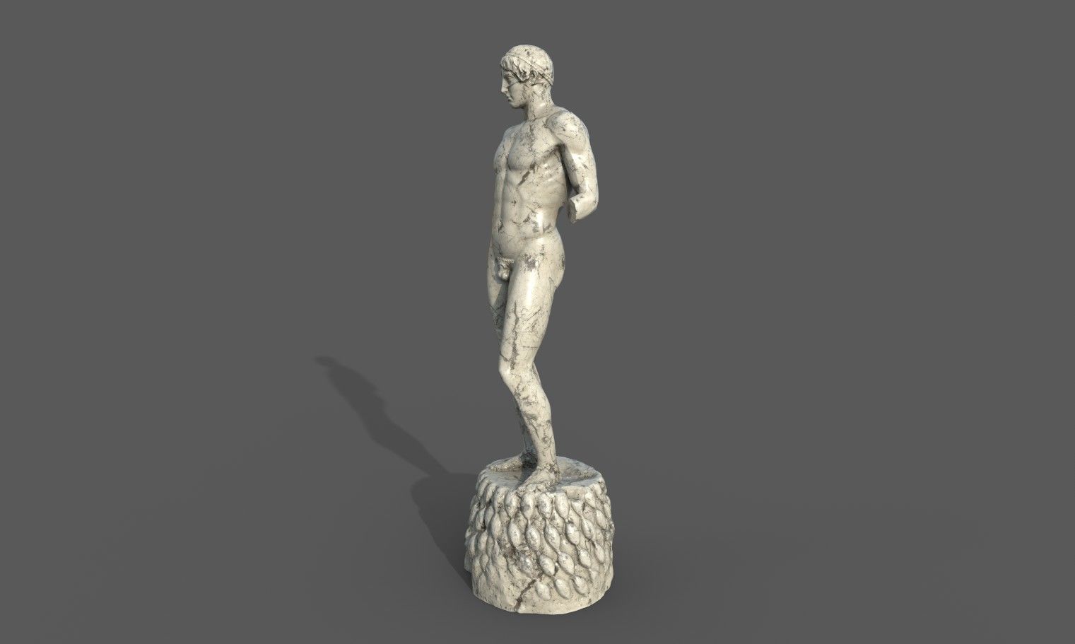 Statue of Apollo 4 Low-poly 3D model_15