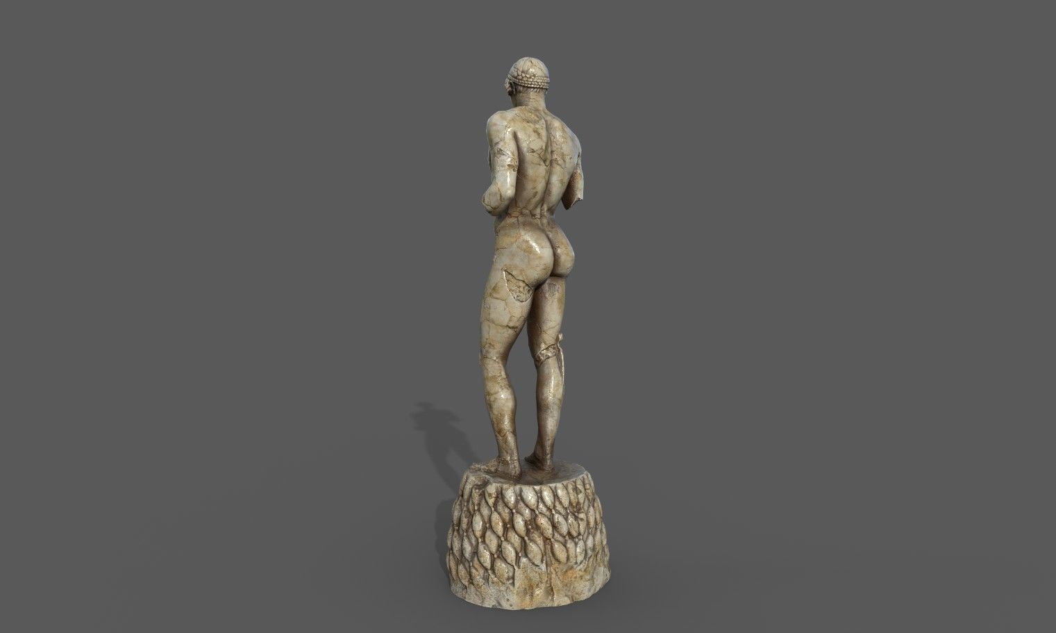 Statue of Apollo 4 Low-poly 3D model_14