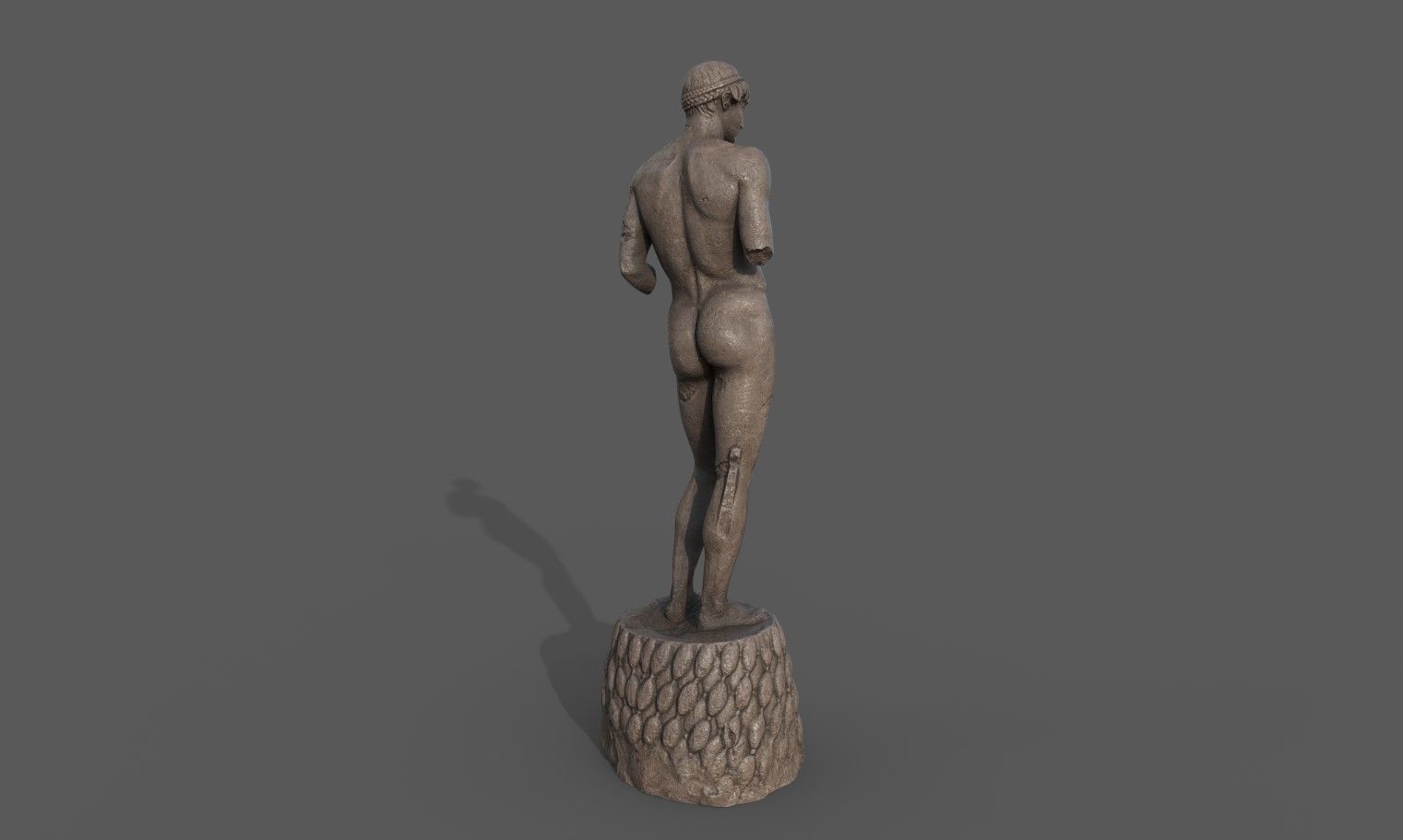 Statue of Apollo 4 Low-poly 3D model_5