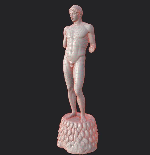 Statue of Apollo 4 Low-poly 3D model_30