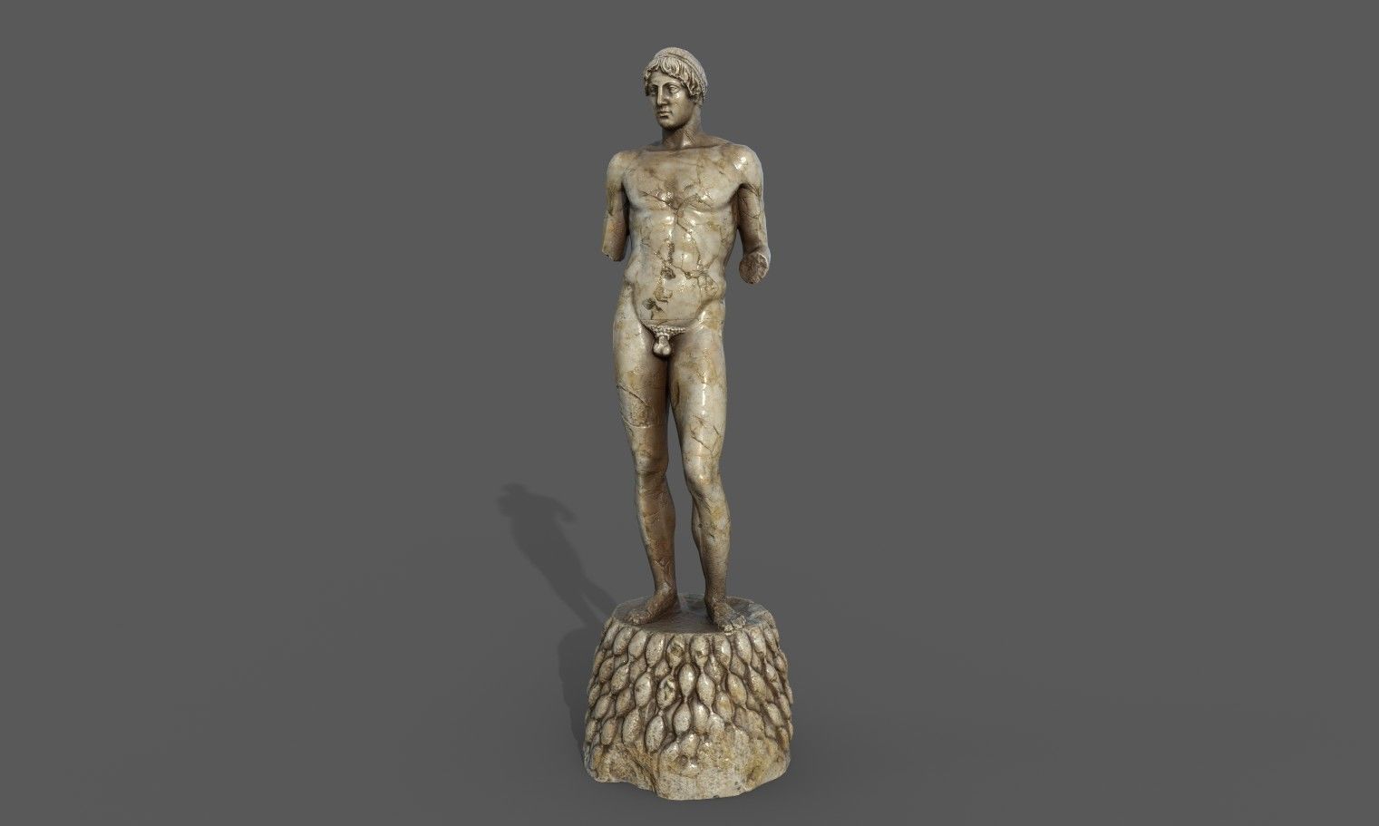Statue of Apollo 4 Low-poly 3D model_9
