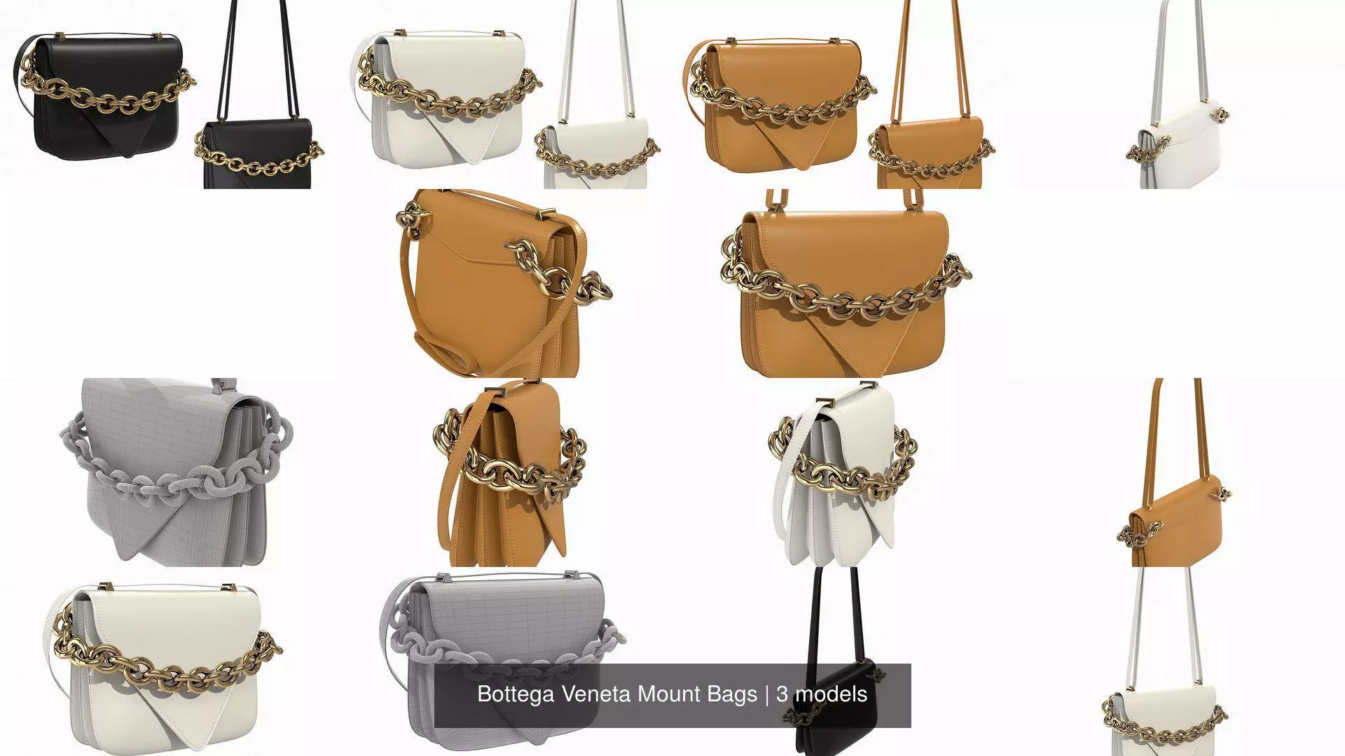Bottega Veneta Mount Bags 3D Model Collection_1