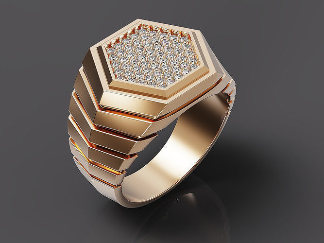 Fashion Men Ring  Silver Gold  Print 3D print model