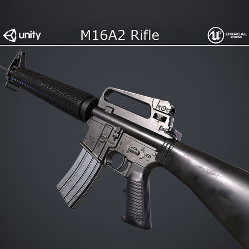 M16A2 Rifle Low-poly 3D model