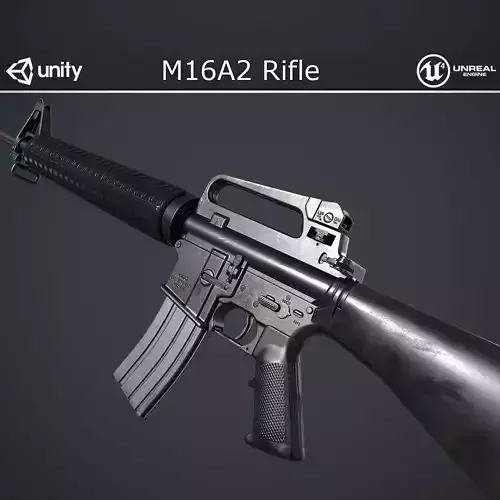 M16A2 Rifle Low-poly 3D model