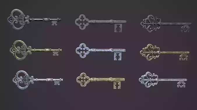 Medieval Skeleton Keys  3D Model Collection