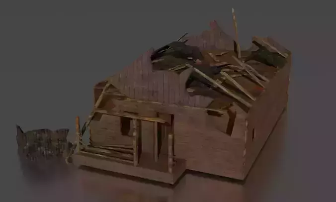 OLD BROKEN HOUSE LOW POLY