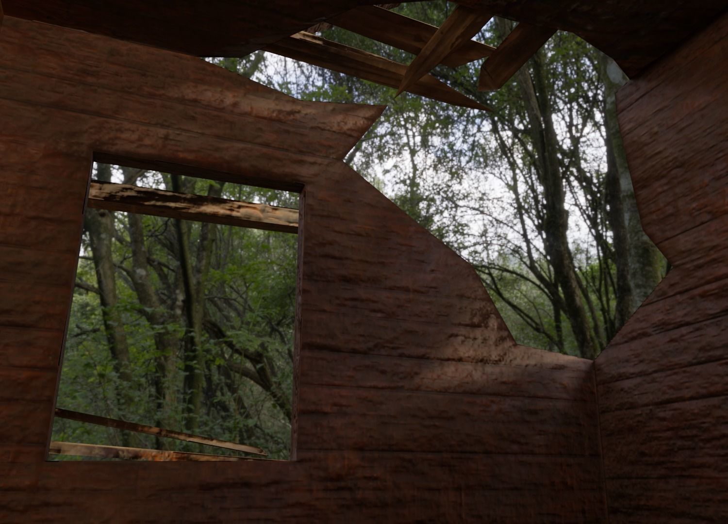 OLD BROKEN HOUSE LOW POLY Low-poly 3D model_6