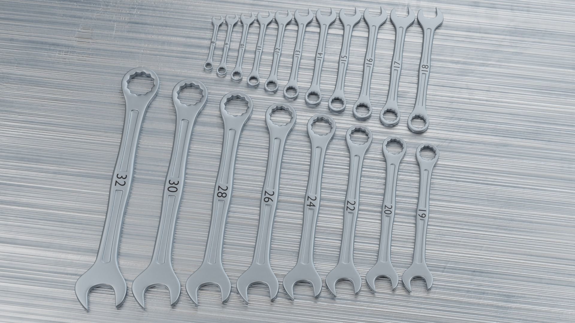 spanners ratchet wrench set 3D model_13