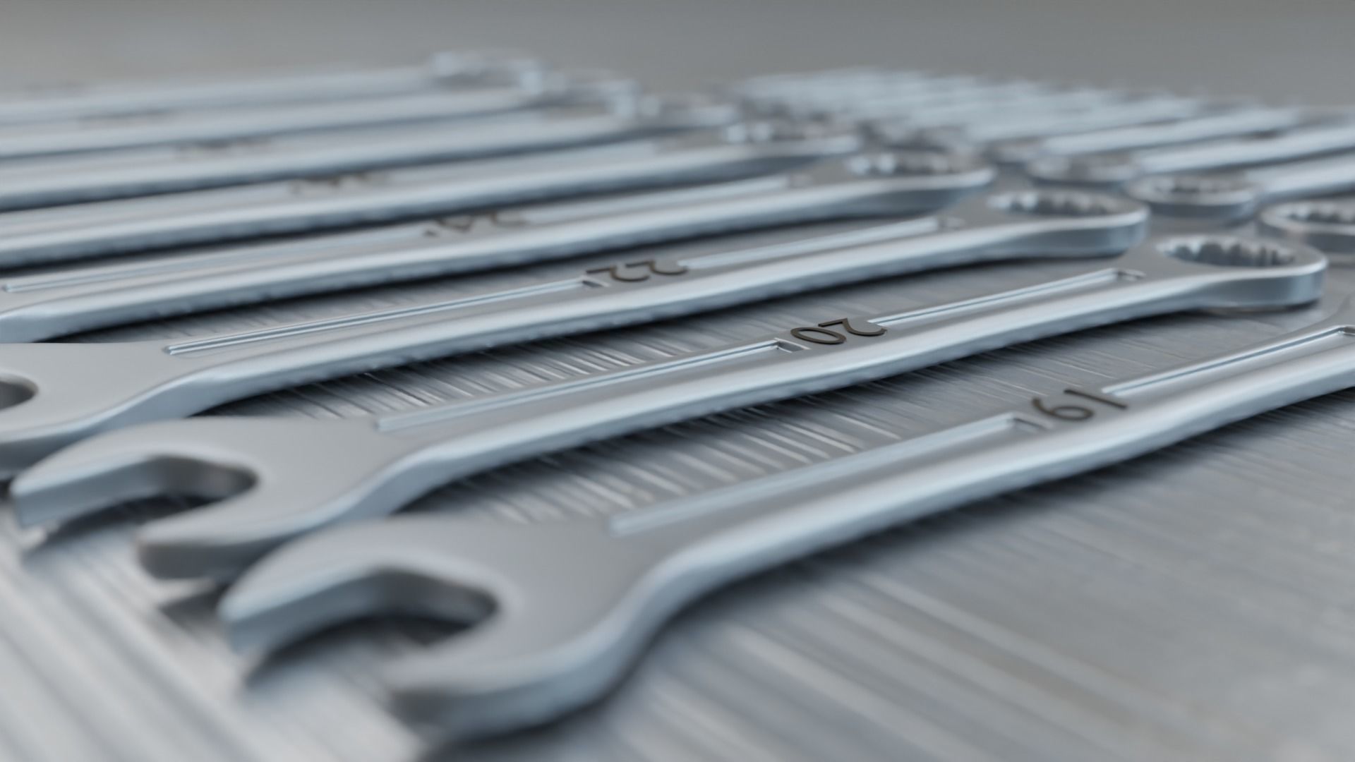 spanners ratchet wrench set 3D model_1