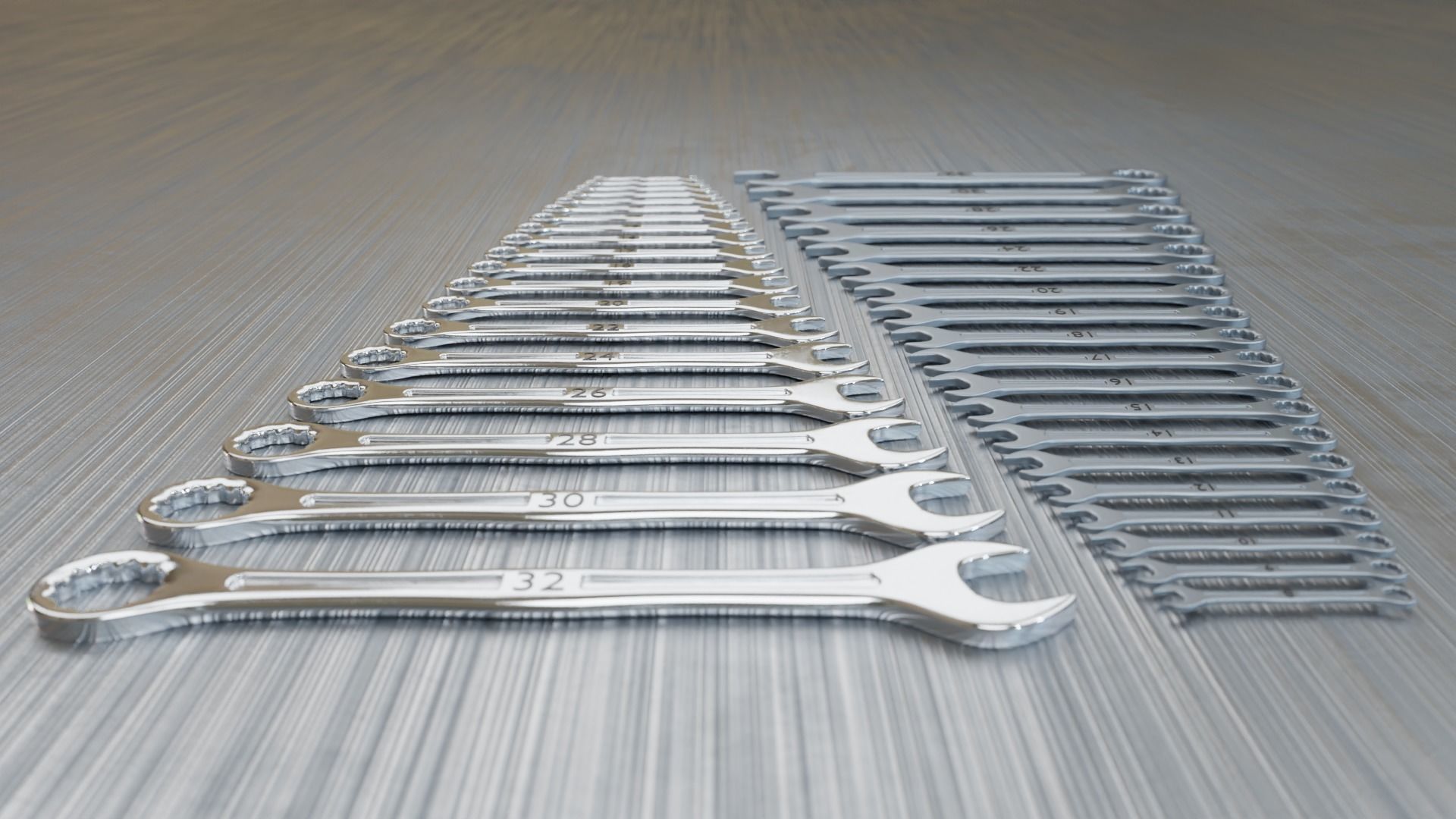 spanners ratchet wrench set 3D model_9