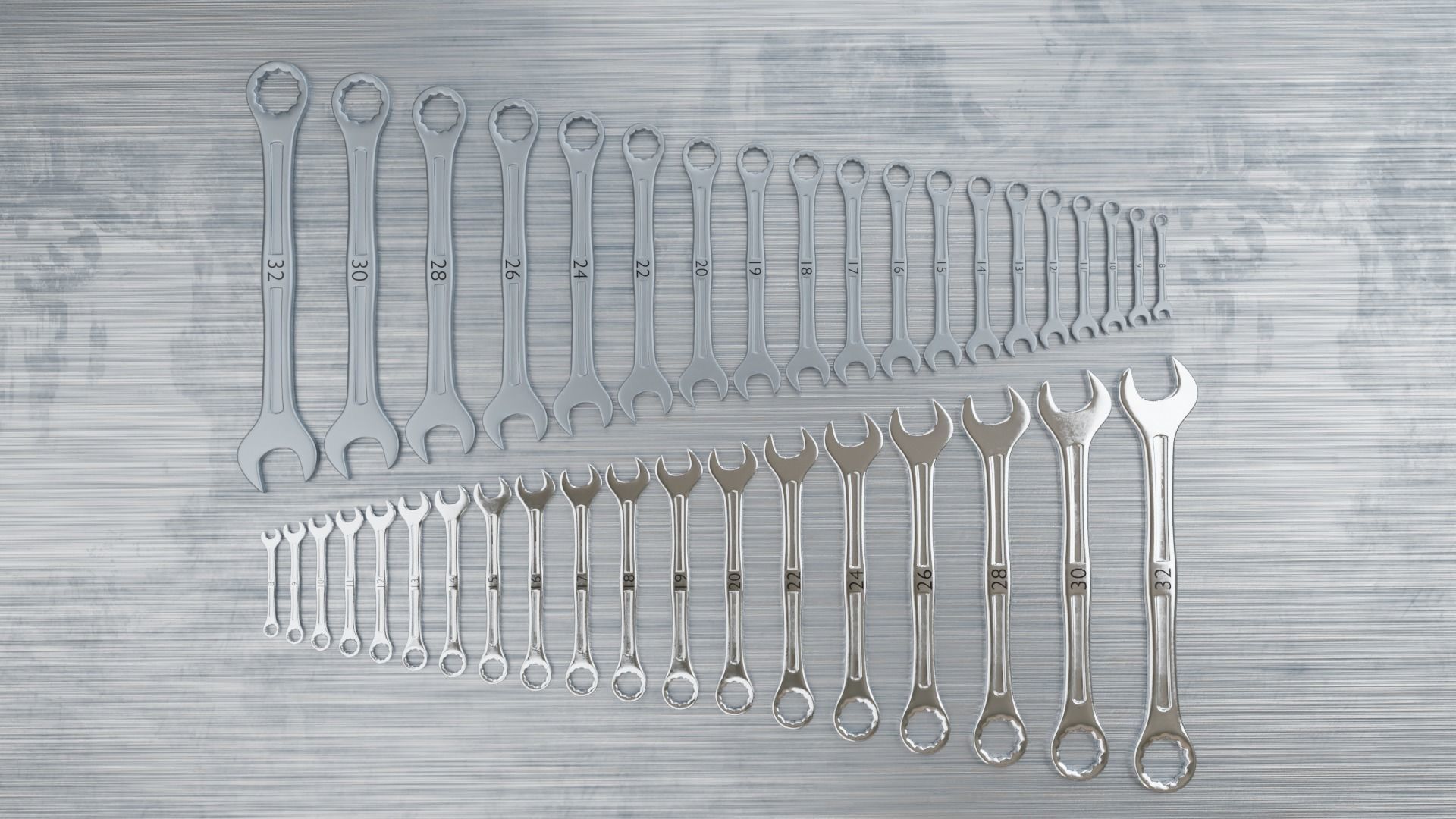 spanners ratchet wrench set 3D model_8