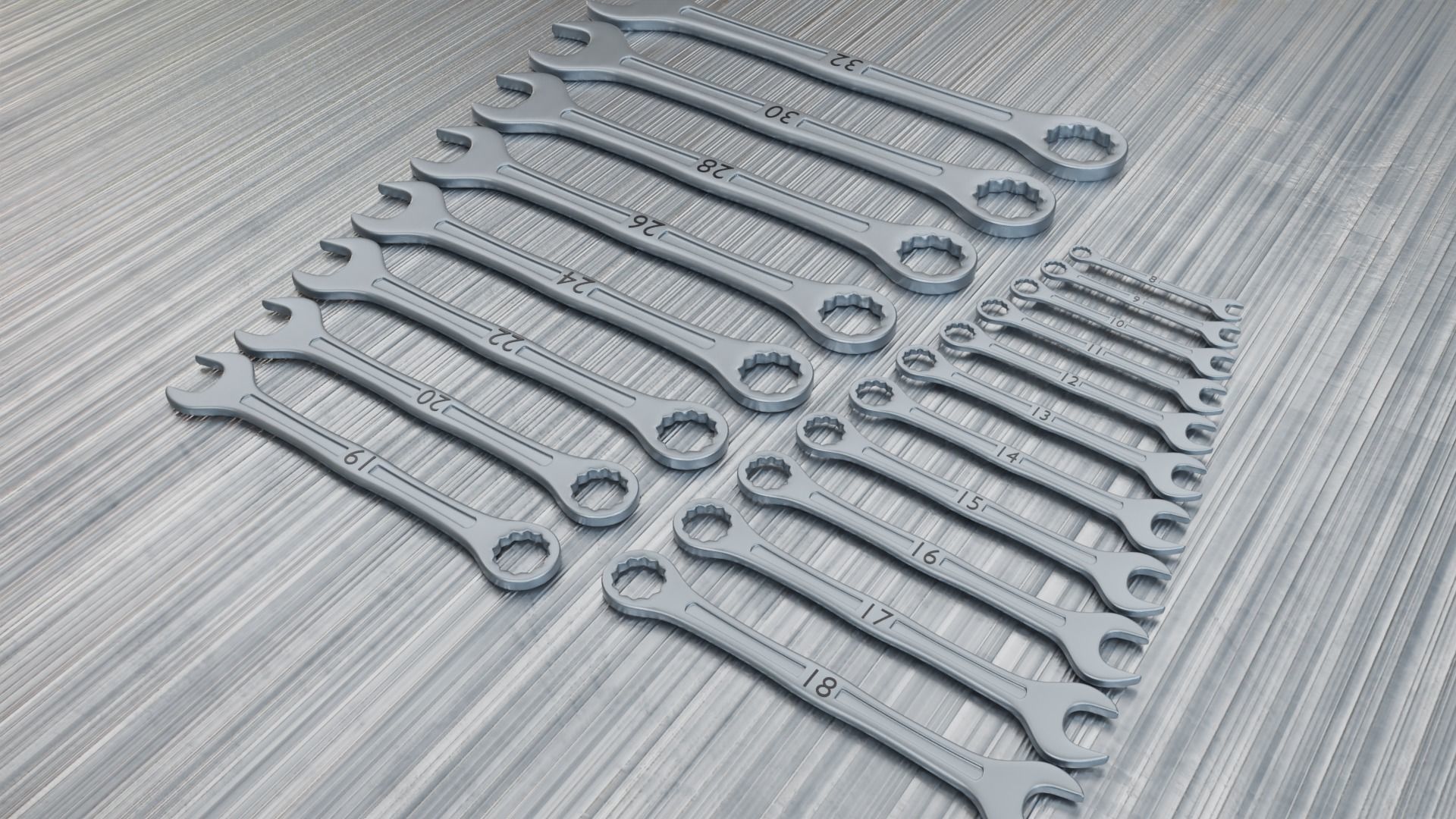 spanners ratchet wrench set 3D model_11