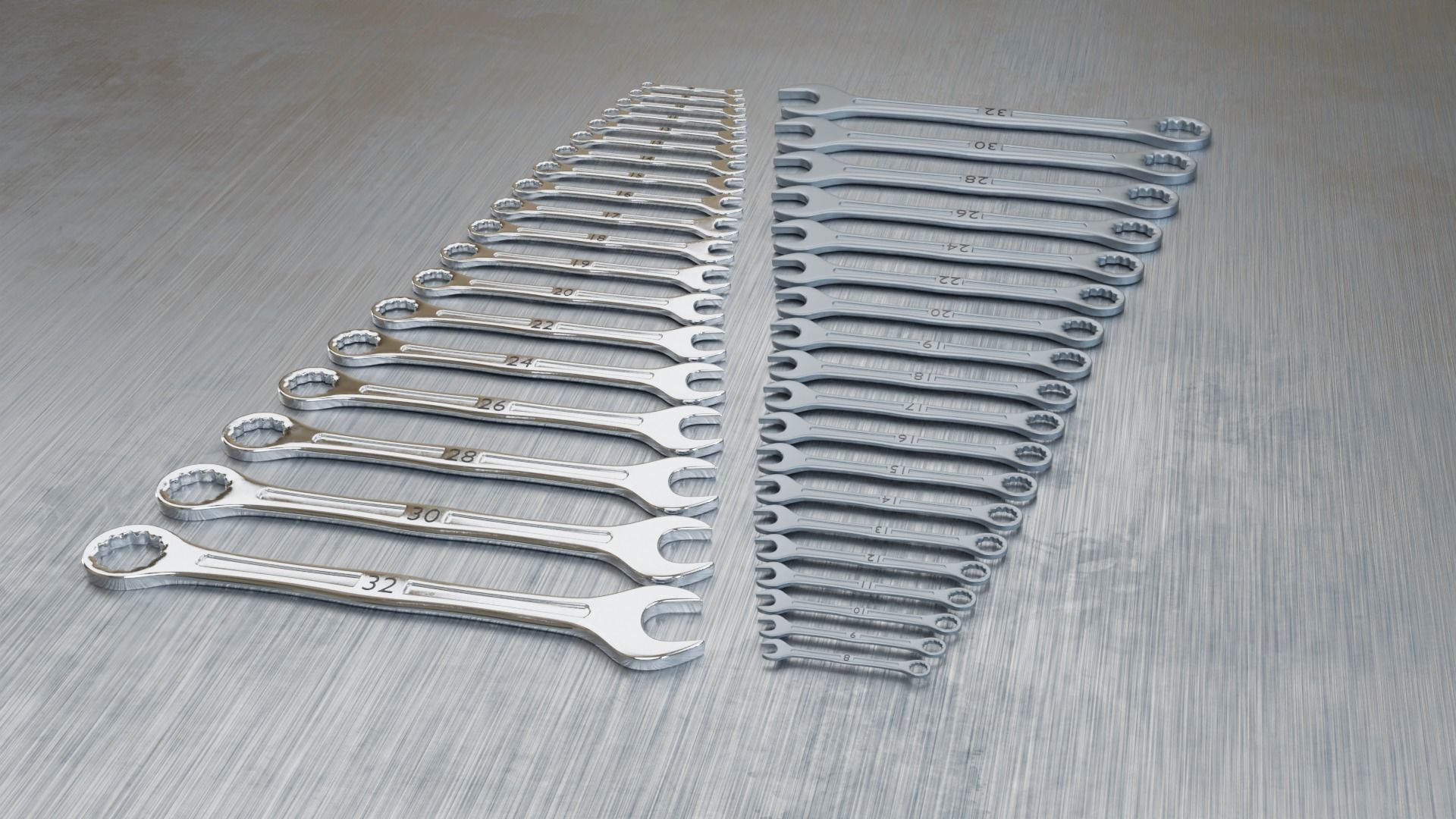 spanners ratchet wrench set 3D model_6
