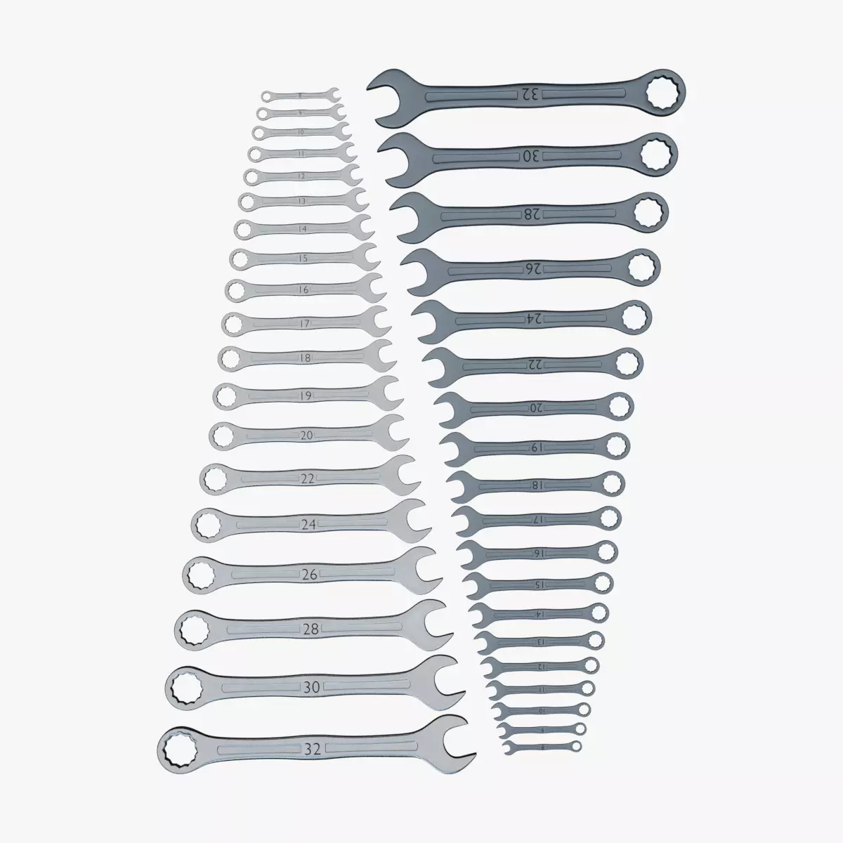 spanners ratchet wrench set 3D model_0