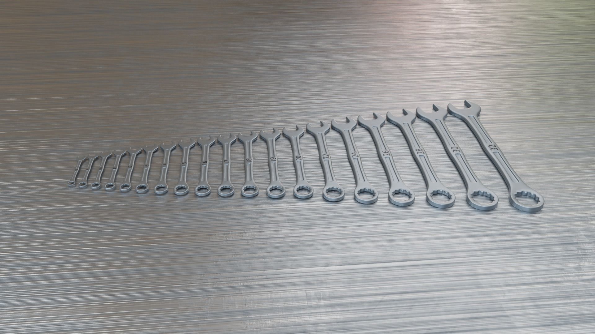 spanners ratchet wrench set 3D model_10