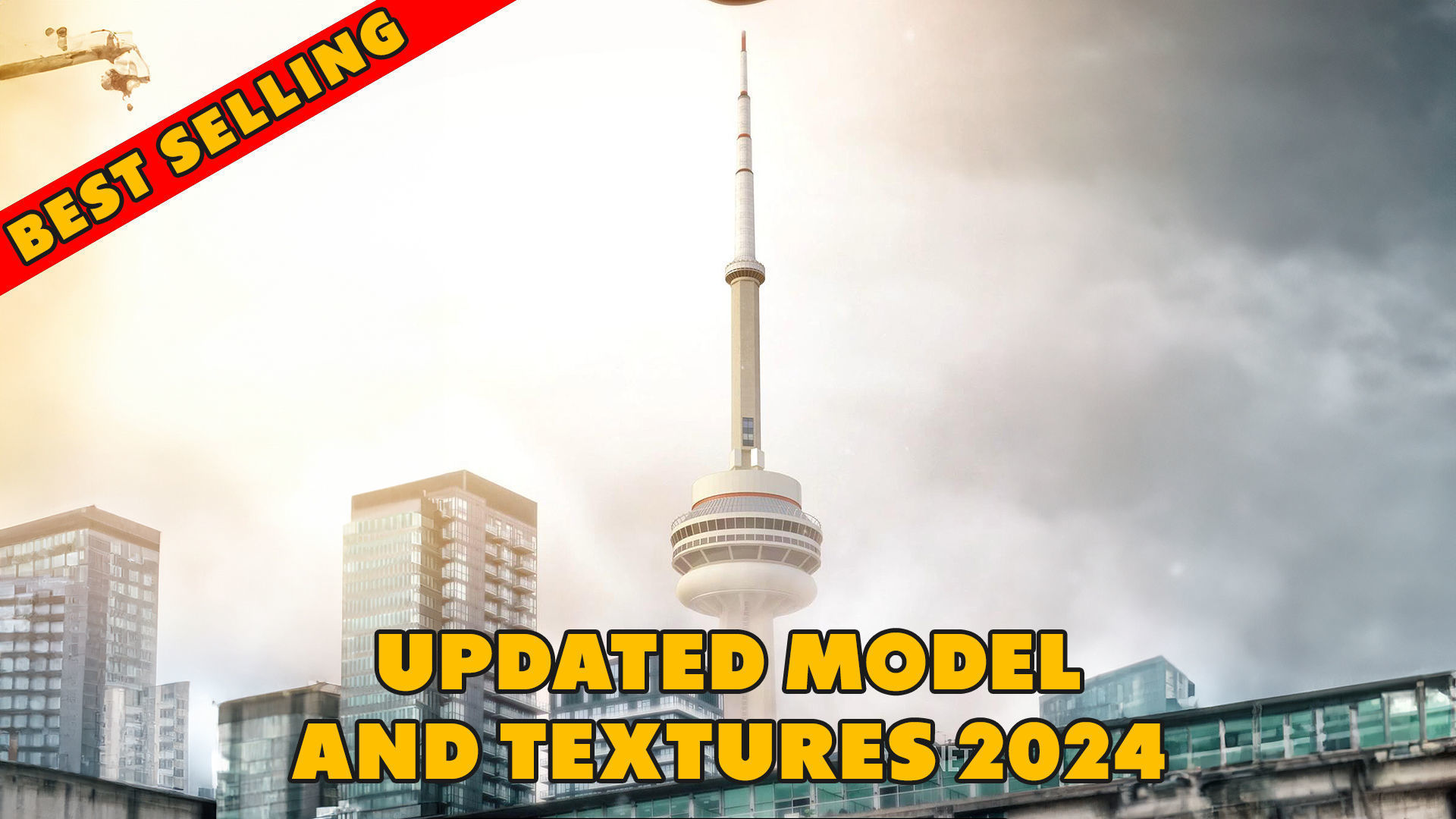 Cn Tower 3d model - Low Poly Game ready Low-poly 3D model_2