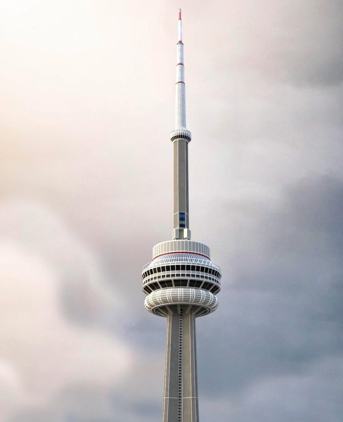 Cn Tower 3d model - Low Poly Game ready Low-poly 3D model_9