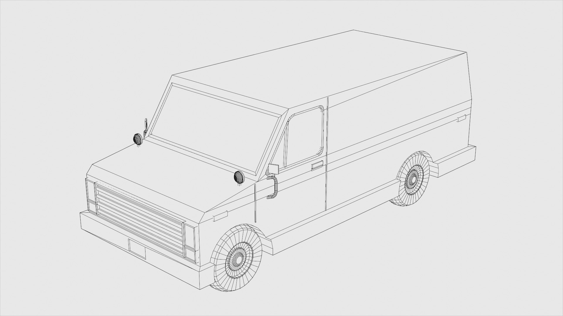 Cartoon van 3D model_5